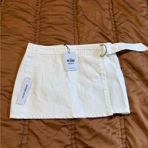 Princess Polly White Mini Skirt with Belt